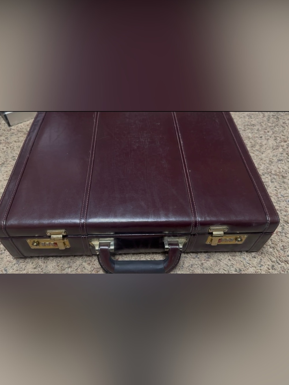 Men's Leather Briefcase - Brown